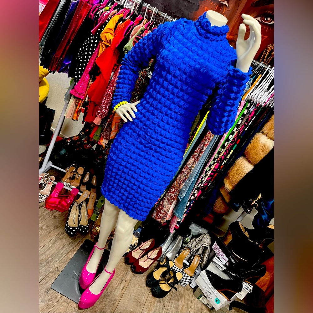 Royal Blue Bubble Box dress